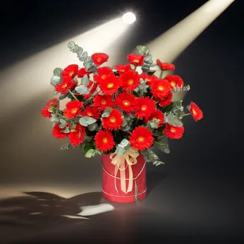 GIỎ HOA ĐỒNG TIỀN ĐỎ- HG012