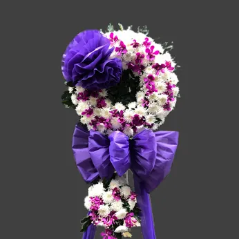 KỆ HOA VIẾNG 2 TẦNG TRẮNG TÍM- HV010