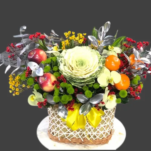 GIỎ HOA TRÁI CÂY THEO PHONG CÁCH HIỆN ĐẠI - HTC007