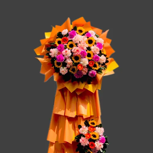 KỆ HOA CHÚC MỪNG KHAI TRƯƠNG MIX MÀU - KCM005