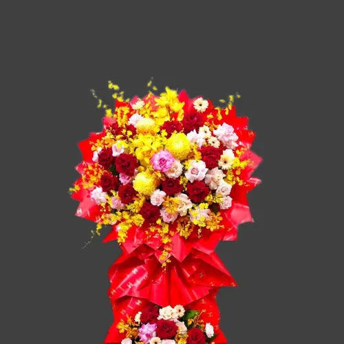 KỆ HOA CHÚC MỪNG KHAI TRƯƠNG MIX MÀU - KCM007