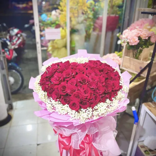 BÓ HOA HỒNG TRÁI TIM - HB001