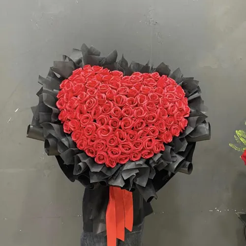 BÓ HOA HỒNG TRÁI TIM - HB002