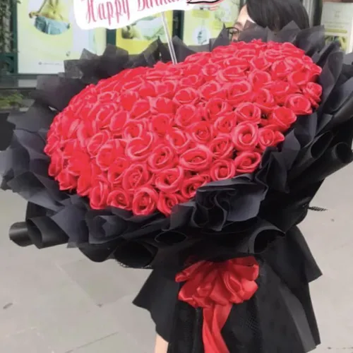 BÓ HOA HỒNG TRÁI TIM - HB002