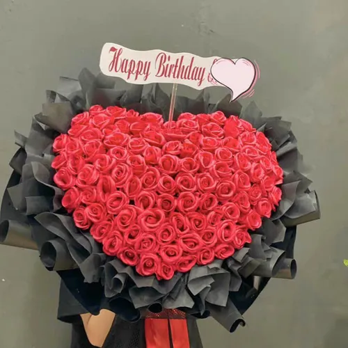 BÓ HOA HỒNG TRÁI TIM - HB002