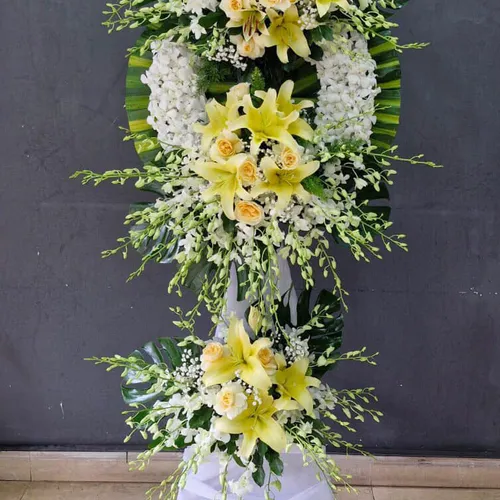 KỆ HOA VIẾNG 3 TẦNG MIX MÀU - HV006