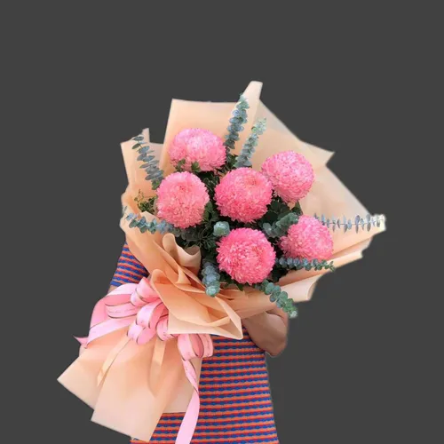 BÓ HOA CÚC MẪU ĐƠN HỒNG - HB006