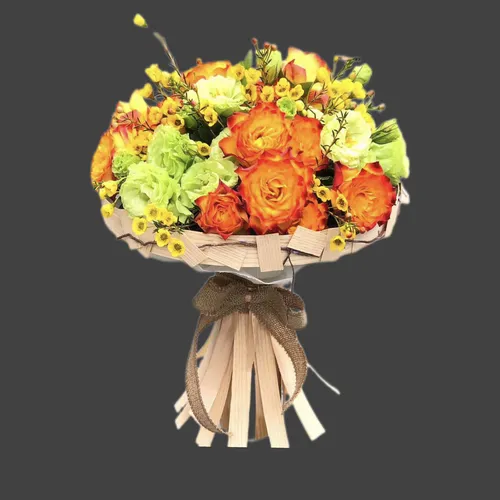 BÓ HOA HỒNG CAM THEO PHONG CÁCH PHƯƠNG TÂY - HB007