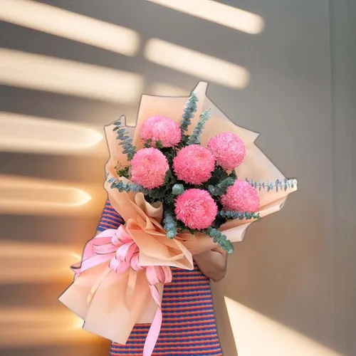 BÓ HOA CÚC MẪU ĐƠN HỒNG - HB006