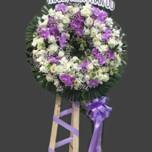 VÒNG HOA VIẾNG 1 TẦNG THEO PHONG CACH HIEN DAI - HV005