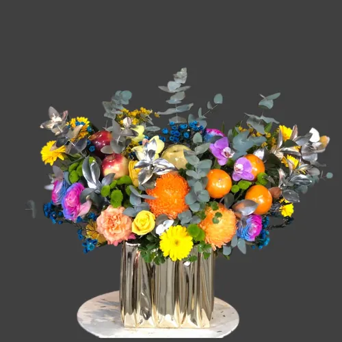 GIỎ HOA TRÁI CÂY THEO PHONG CÁCH HIỆN ĐẠI - HTC006