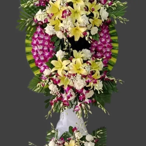 KỆ HOA VIẾNG 3 TẦNG MIX MÀU - HV006