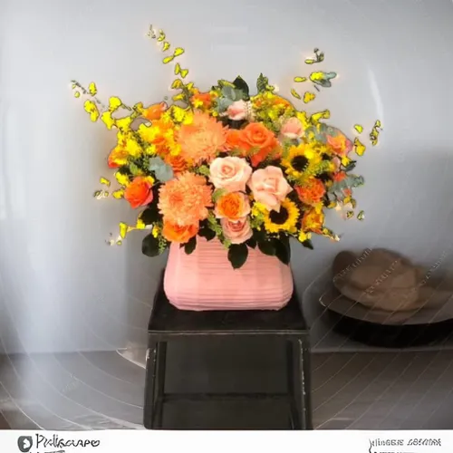 GIỎ HOA TONE VÀNG CAM THEO PHONG CÁCH HIỆN ĐẠI - HG008