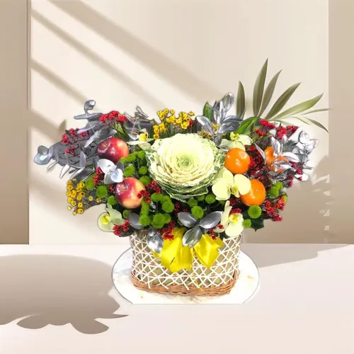 GIỎ HOA TRÁI CÂY THEO PHONG CÁCH HIỆN ĐẠI - HTC007
