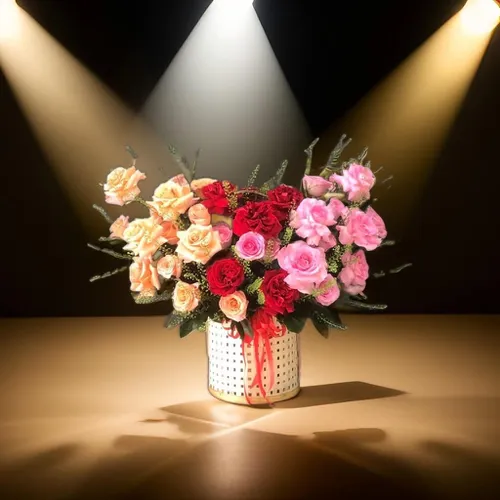 GIỎ HOA HỒNG MIX THEO PHONG CÁCH HIỆN ĐẠI - HG006