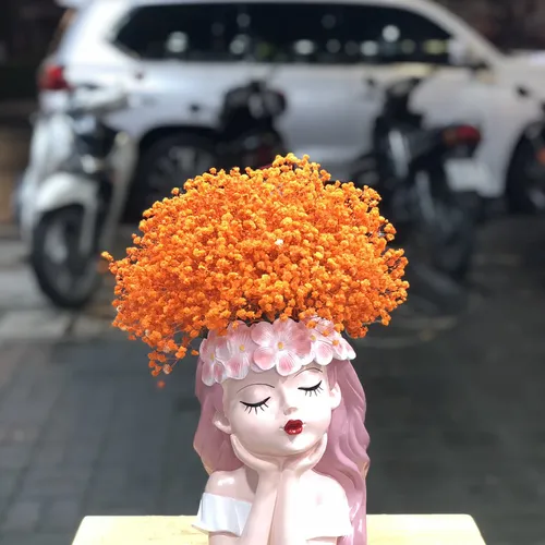 BÌNH HOA BÚP BÊ BABY KHÔ MÀU CAM