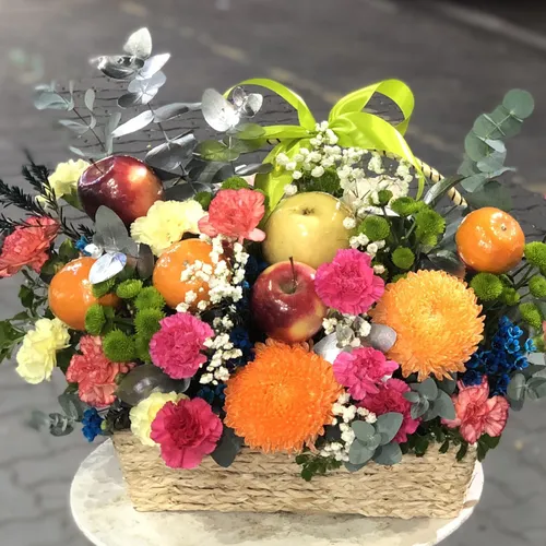 GIỎ HOA TRÁI CÂY THEO PHONG CÁCH HIỆN ĐẠI - HTC005