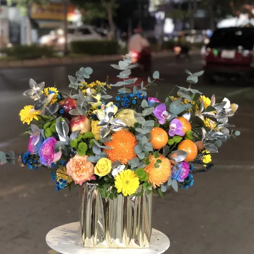 GIỎ HOA TRÁI CÂY THEO PHONG CÁCH HIỆN ĐẠI - HTC006