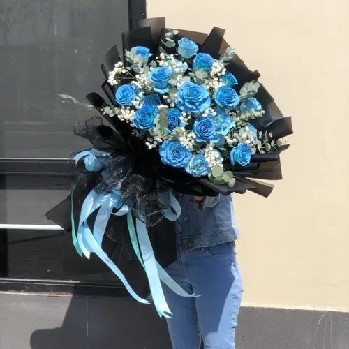 BÓ HOA HỒNG XANH DƯƠNG - HB004