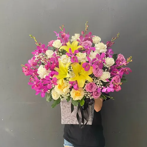 GIỎ HOA VIẾNG MIX MÀU - HV007