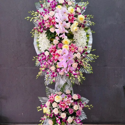 KỆ HOA VIẾNG 3 TẦNG MIX MÀU - HV006