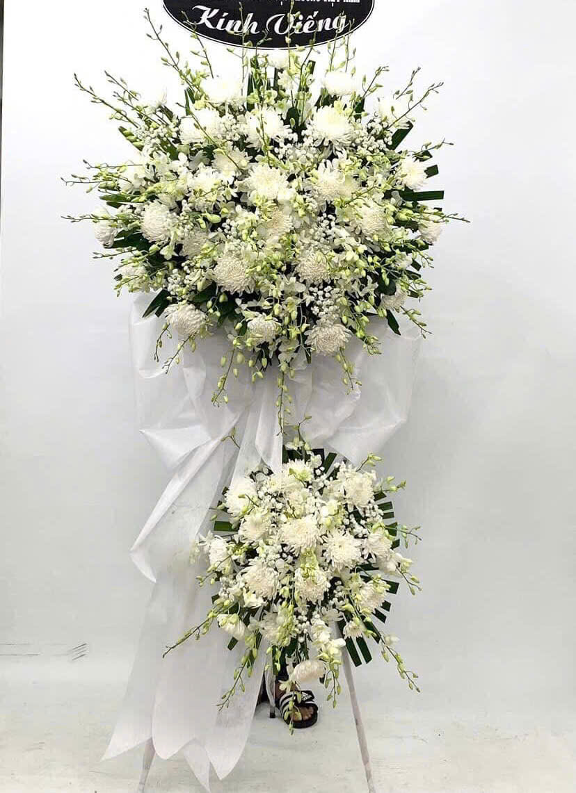 Hoa viếng cúc trắng mix lan thái Hoa viếng cúc trắng mix lan thái