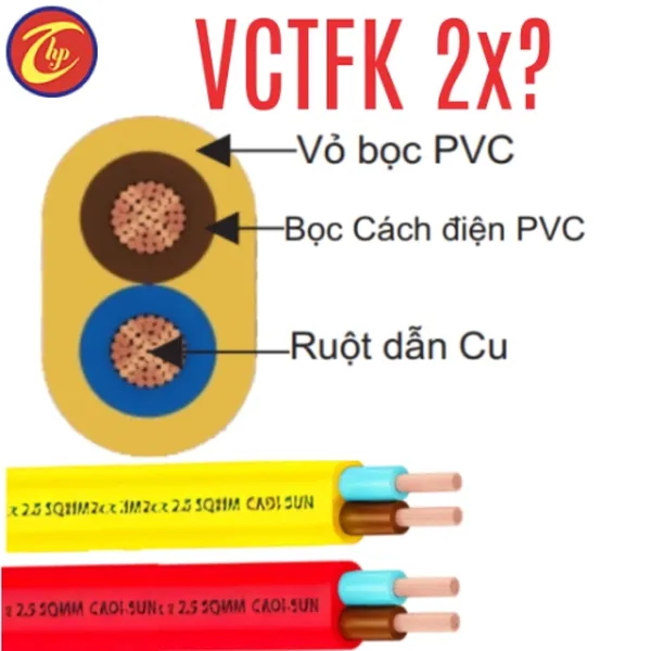 VCTFK 2X1.0 Dây ôvan 2 ruột mềm dây pha 30 sợi 300/500V - CADISUN