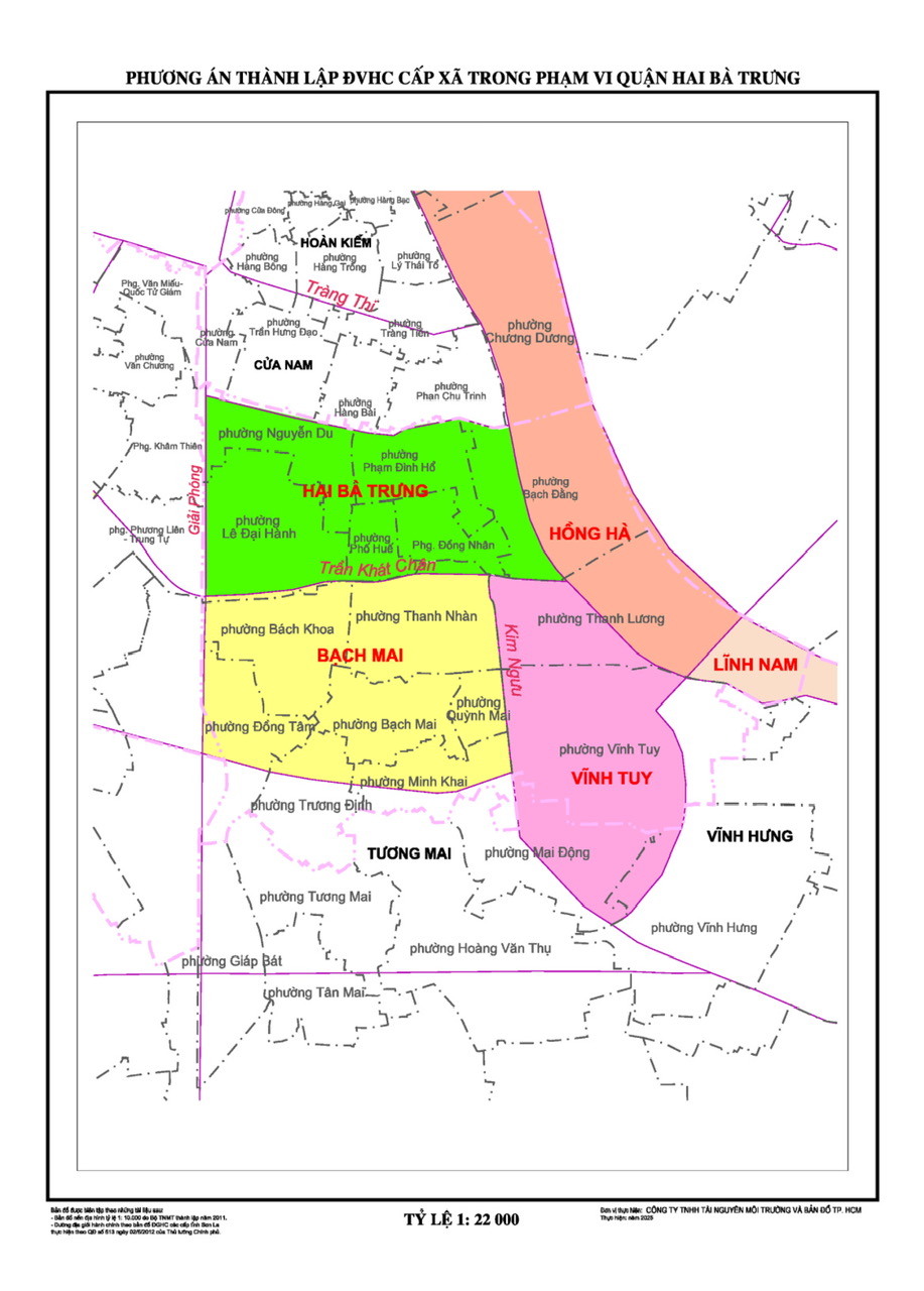 Bản đồ hành chính, nhà đất phường Hai Bà Trưng, Bạch Mai & Vĩnh Tuy, Hà Nội