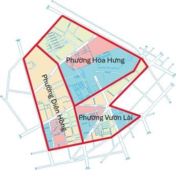 Quận 10 sắp xếp, sáp nhập thành 3 phường mới gồm Phường Diên Hồng, Phường Hòa Hưng, Phường Vườn Lài thuộc TP.HCM