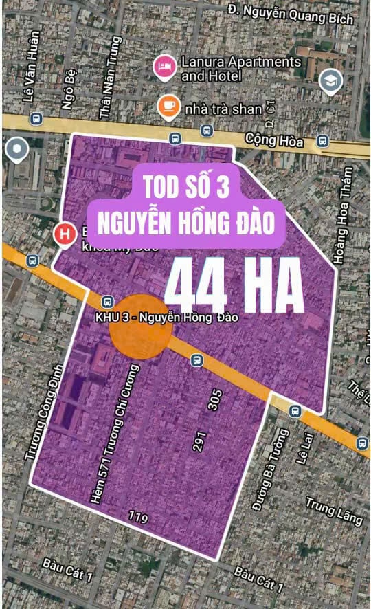 Ranh Quy hoạch TOD Khu vực 3 Lê Thị Riêng - Phạm Văn Hai - Bảy Hiền 44ha tuyến Metro số 2 Bến Thành - Tham Lương