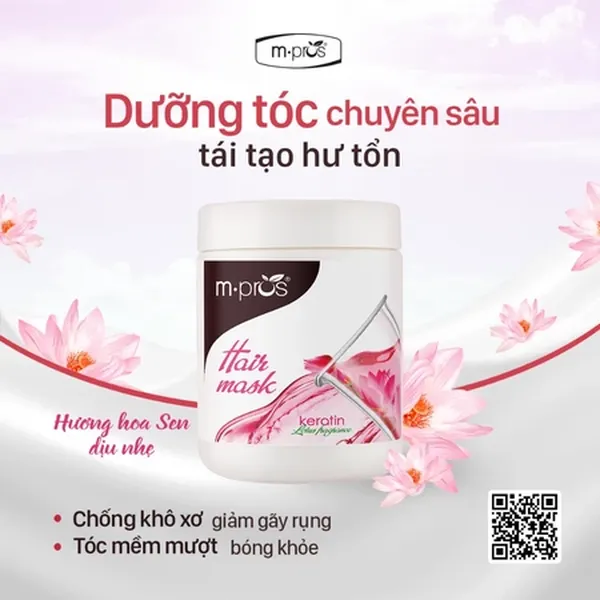 Hấp dầu Ủ tóc Keratin siêu mượt M.pros 600G