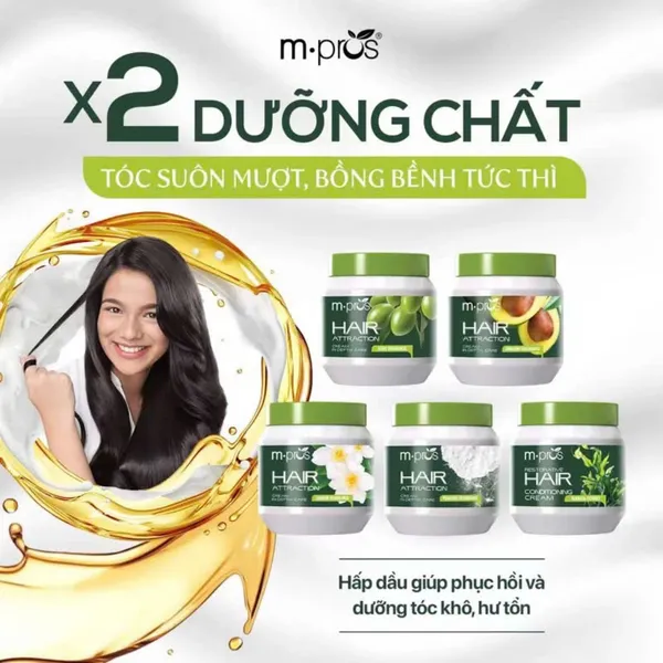 Kem hấp dầu phục hồi tóc hư tổn M.Pros (1000ml)