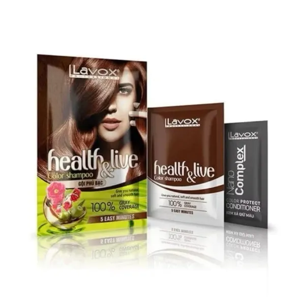 [Hộp 10 gói] Gội Phủ Bạc Siêu Nhanh Siêu Dưỡng Health Live Lavox