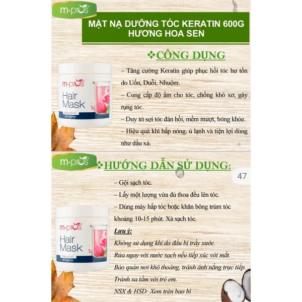 Hấp dầu  tóc Keratin siêu mượt M.pros