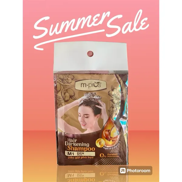 [Hộp 10 gói tặng 10 gói hấp dầu] Dầu gội nhuộm tóc thảo dược đen/ nâu đen phủ bạc 100% M.pros