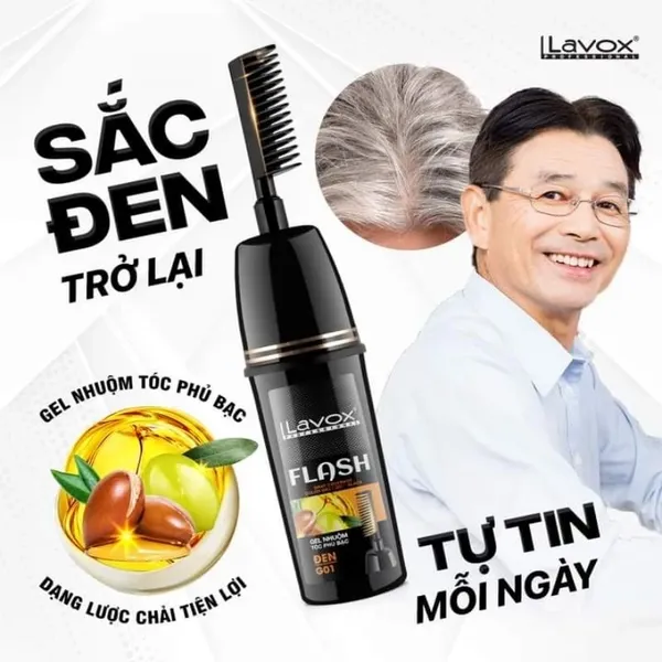 Gel Lược Nhuộm Phủ Bạc Argan Oil & Olive Oil Flash