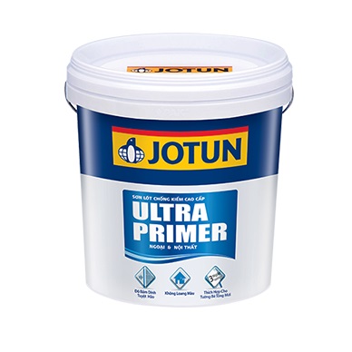 Sơn lót Jotun Ultra Primer: Sản phẩm chất lượng vượt trội được đánh giá cao với khả năng chịu nước tuyệt vời và độ bám dính cao. Sơn lót Jotun Ultra Primer giúp bề mặt trắng sáng và bảo vệ tường nhà khỏi bị ăn mòn.