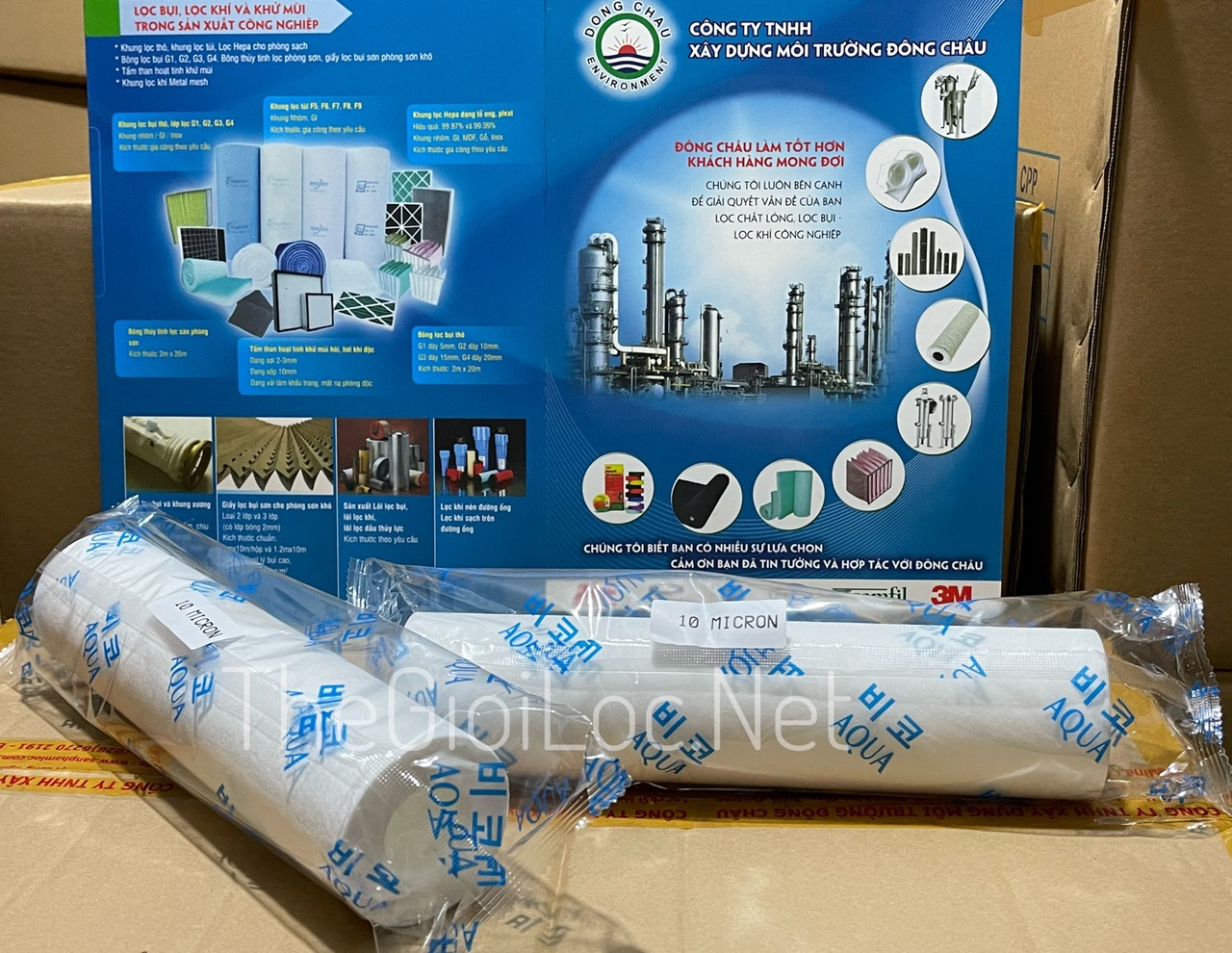 Ống lọc gòn bông nén Aqua Hàn Quốc 10 inch PP lọc nước, lọc cặn chất lượng tốt đông châu phân phối giá tốt Lõi lọc nén Aqua BDM 10 inch