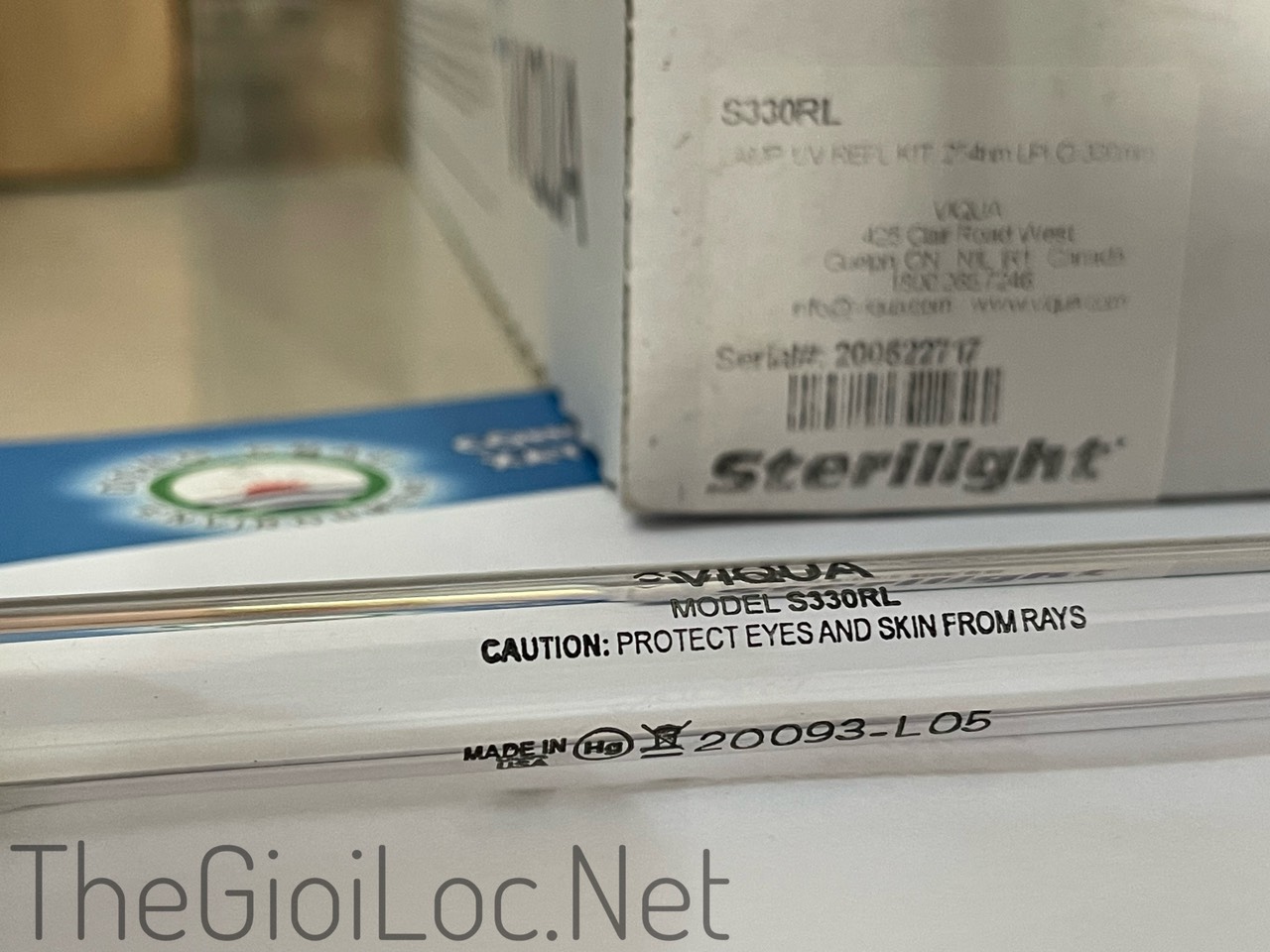 Khử trùng nước giải khát nước trải cây, sữa, thực phẩm bằng đèn UV Viqua Canada bóng đèn S330RL thông tin kỹ thuật Viqua S330RL Bóng đèn UV khử khuẩn