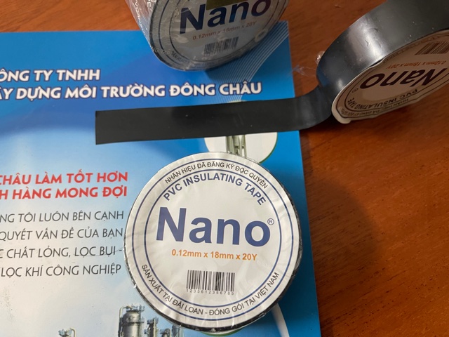 Băng keo điện Nano bản 18mm x dài 18m liên hệ Băng keo điện Nano bản 18mm x dài 18m