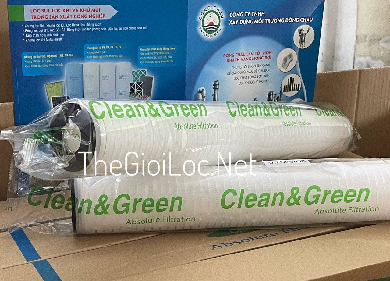 Lõi giấy xếp dạng DOE 2 đầu bằng Clean Green cấu tạo chi tiết lõi lọc giấy xếp clean green oring 222 đầu bằng