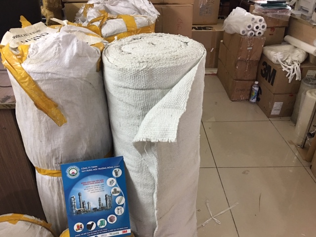 Cuộn vải Nỷ Ceramic chống cháy khổ 1m x dài 30m liên hệ đông châu phân phối Vải Sợi Gốm Ceramic chịu nhiệt cao