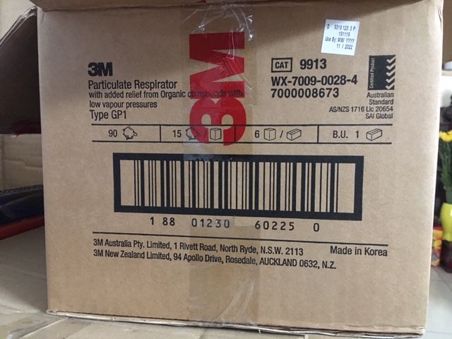 KHẩu trang 3M 9913 lọc vi khuẩn, ngăn virus sản xuất tại Hà Quốc KHẩu trang 3M 9913 lọc vi khuẩn, ngăn virus sản xuất tại Hàn Quốc