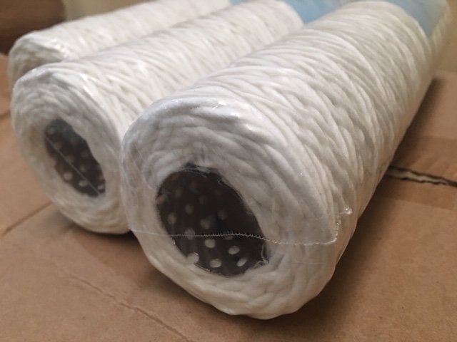 Cấu tạo lõi lọc sợi quấn core inox, sợi cotton lọc nhiệt độ cao chất liệu cotton Lõi sợi quấn 1-micron 10-inch core inox