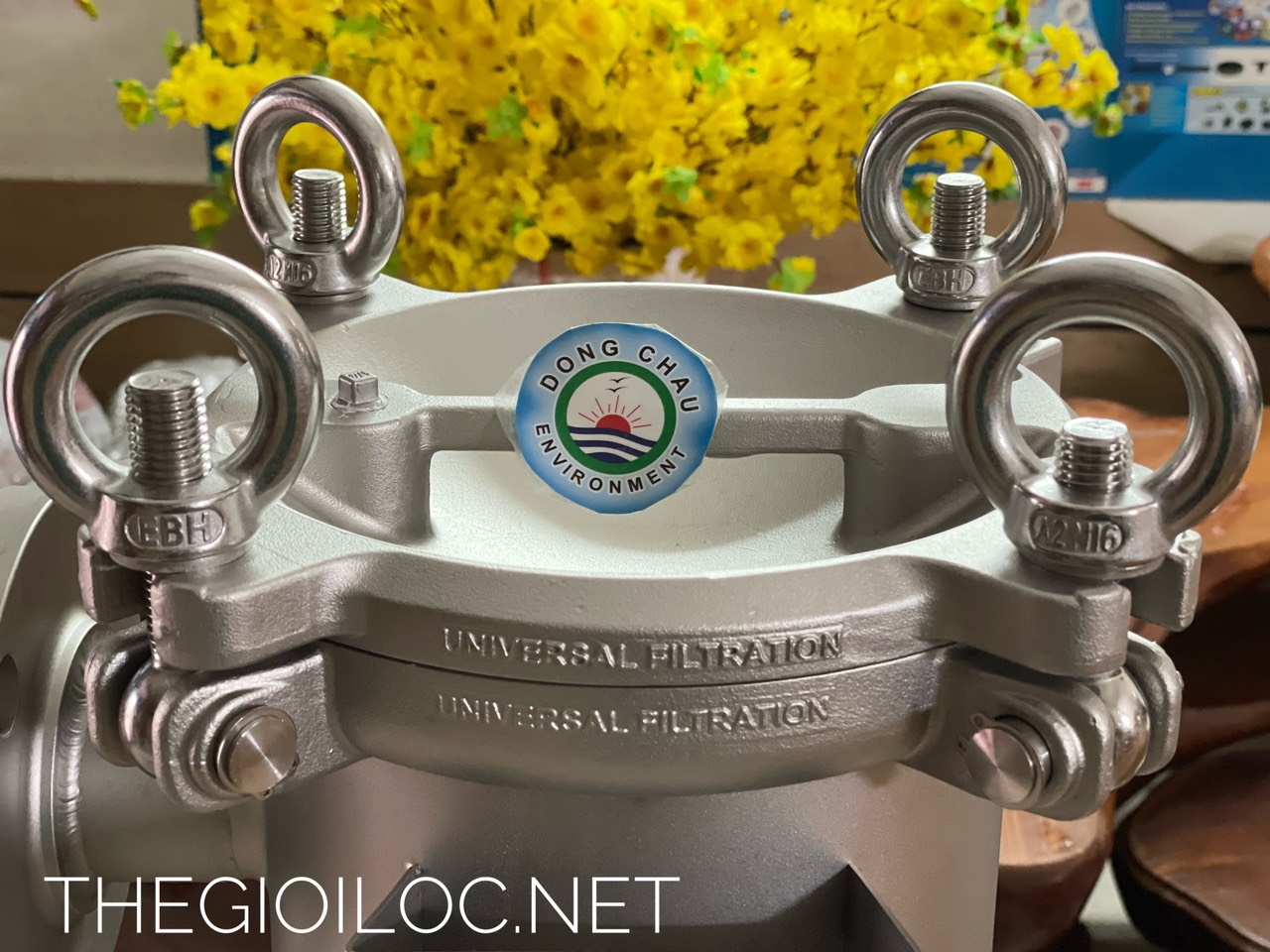 Cấu tạo phần đầu bình lọc 1 túi size 2 Universal Singapore filter bag housing size 2 Cấu tạo phần đầu bình lọc 1 túi Universal Singapore filter bag housing size 2