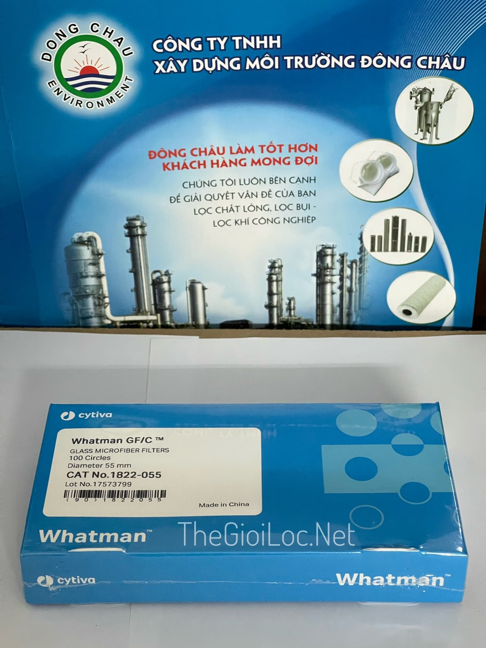 Giấy lọc PTN Whatman Cytiva sợi thủy tinh đường kính 55mm phân phối giá sỉ 1822-055 Giấy lọc sợi thủy tinh Whatman (Cytiva) GF/C 1.2µm, 55mm