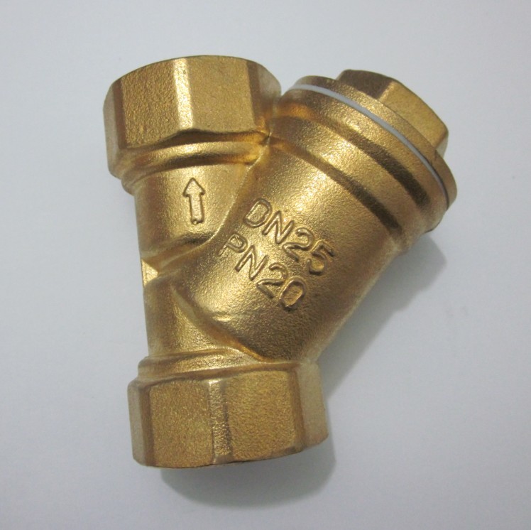 hướng đi của chất lỏng trong Y lọc đồng 2 đầu ren DN25