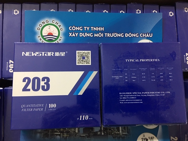 chi tiết mặt trước và mặt sau 203-110 Giấy lọc Newstar định lượng