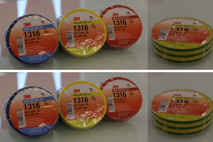 liên hệ Băng keo điện dân dụng 3M 1316 sọc vàng xanh