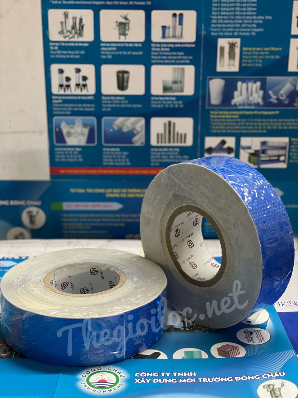 Màng băng keo phản quang màu xanh dương liên hệ đông châu báo giá Băng dính phản quang XANH